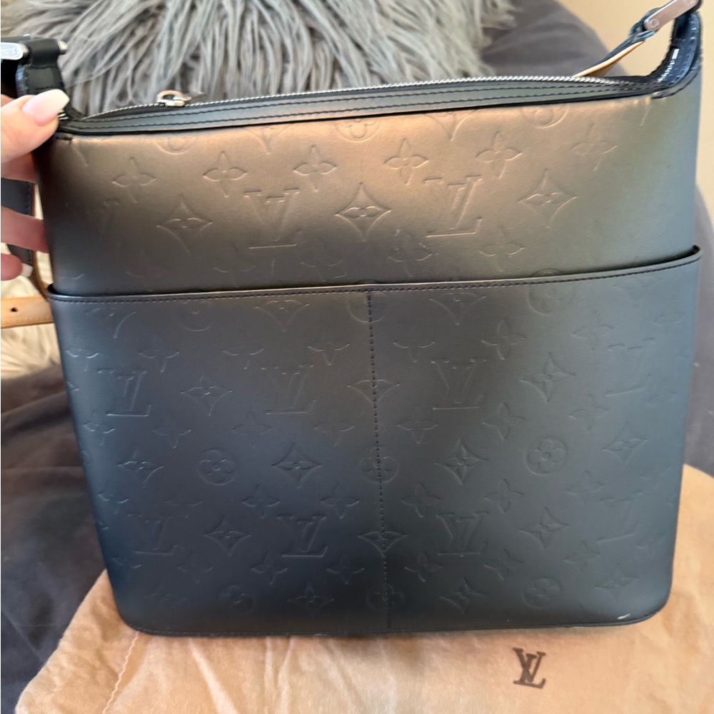 Louis Vuitton Black Embossed Monogram Shoulder Bag - Picture 2 of 3